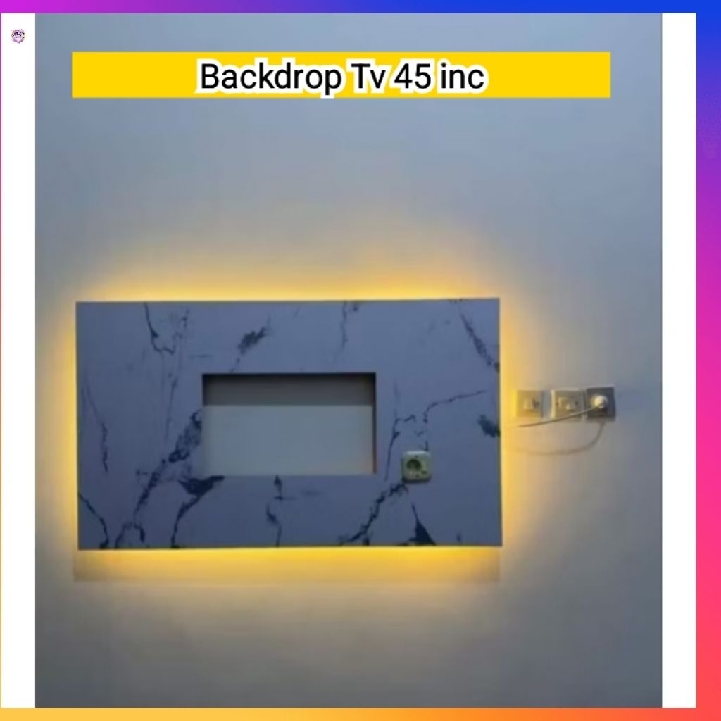 Jual Backdrop tv lubang tengah backdrop tv 45 inc 120 x 70cm | Shopee ...