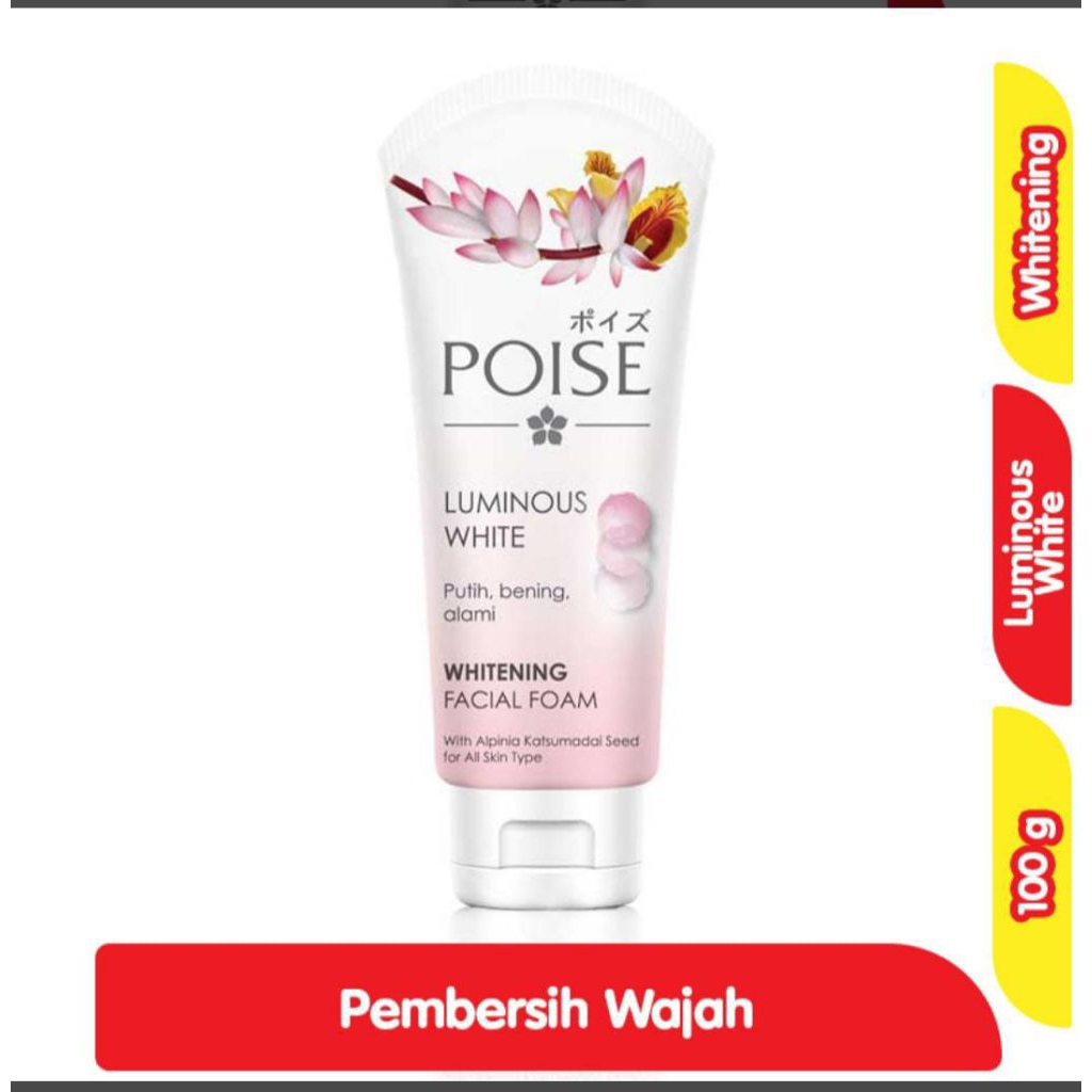 Poise sabun muka luminous white/anti bacterial/anti acne 100ML(BESAR)