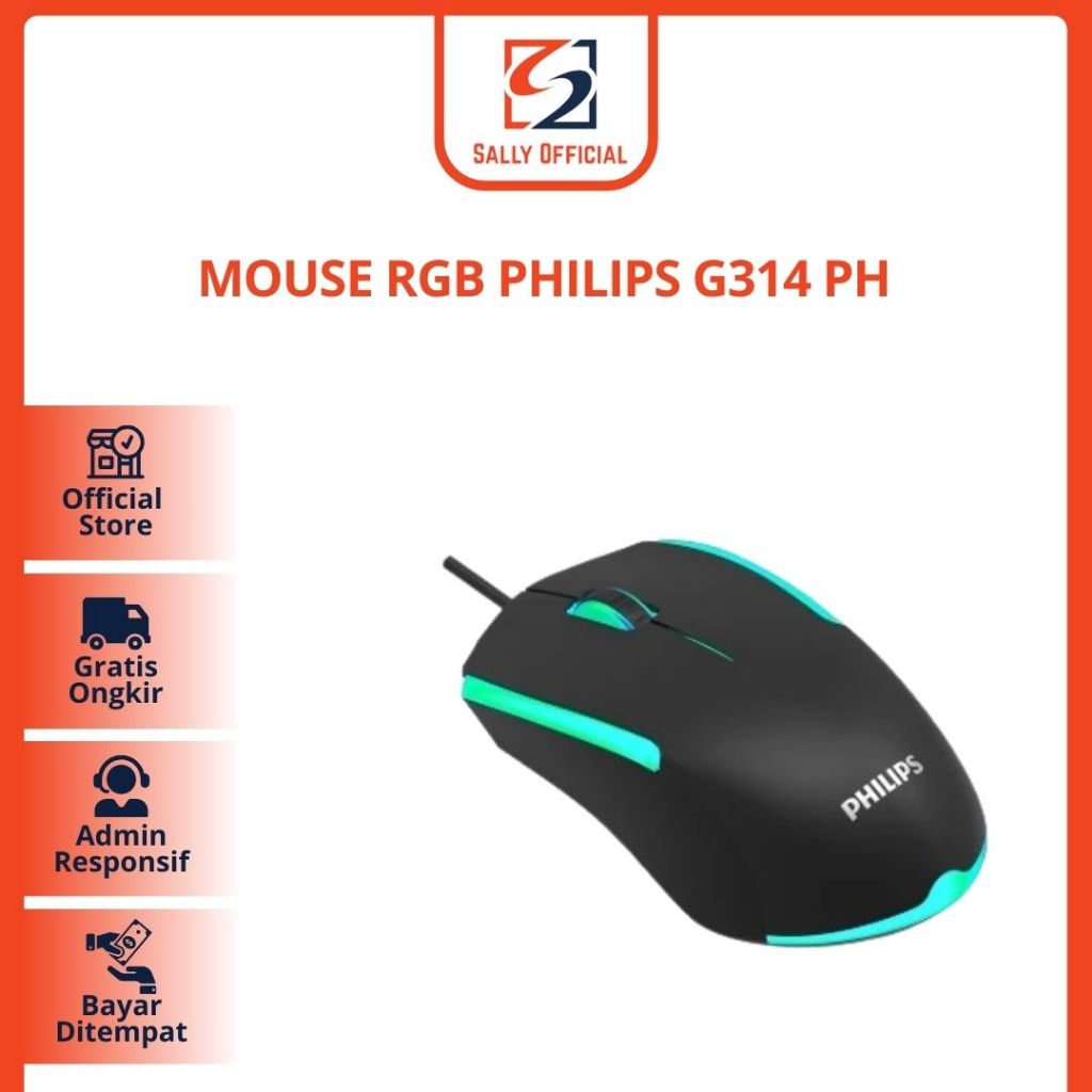 Jual Mouse Gaming Philips G314 PH SPK9314 Macro Gaming Mouse Ambiglow ...
