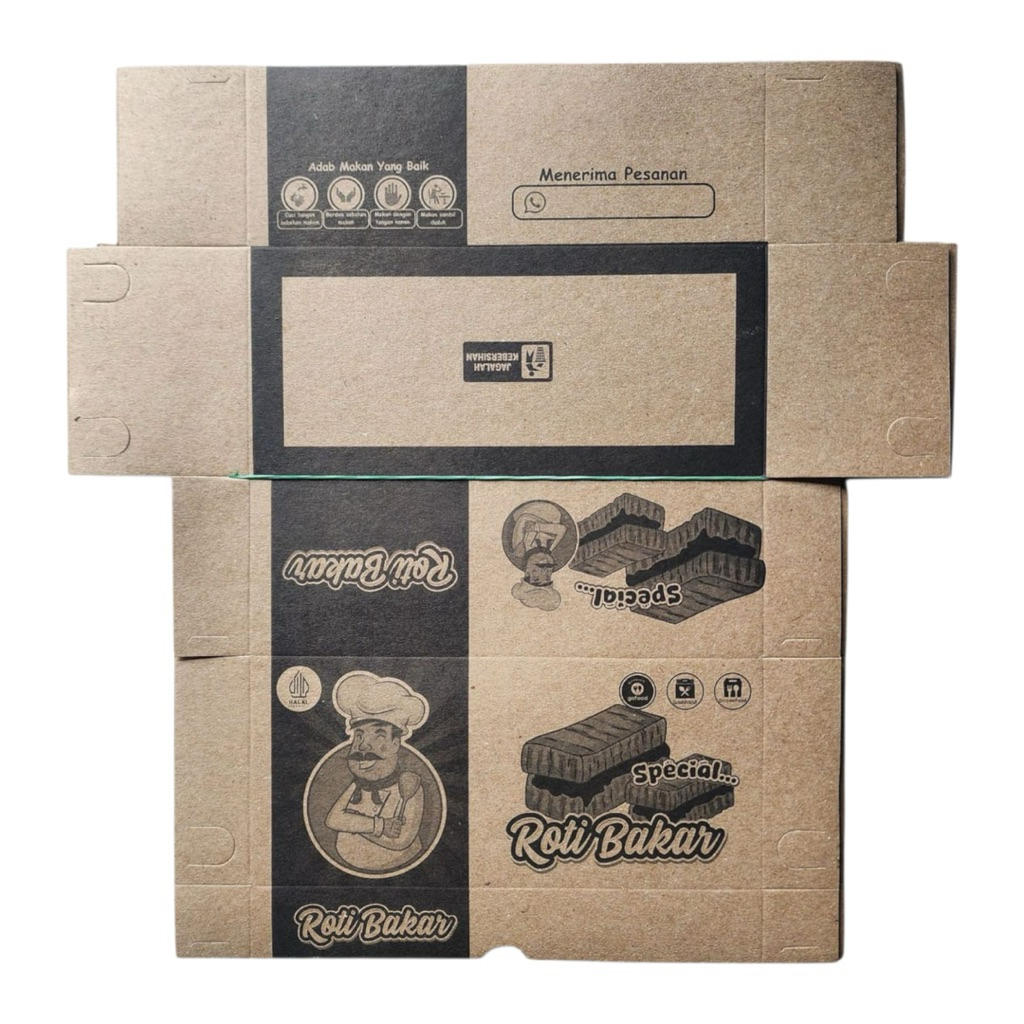 Jual 100 KARDUS BOX ROTI BAKAR/KEMASAN ROTI BAKAR /KERTAS BUNGKUS ROTI ...