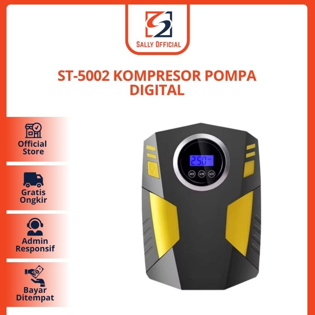 Jual Pompa Angin Ban Mobil ElektrikST-5002 Kompresor Pompa Digital 12v ...