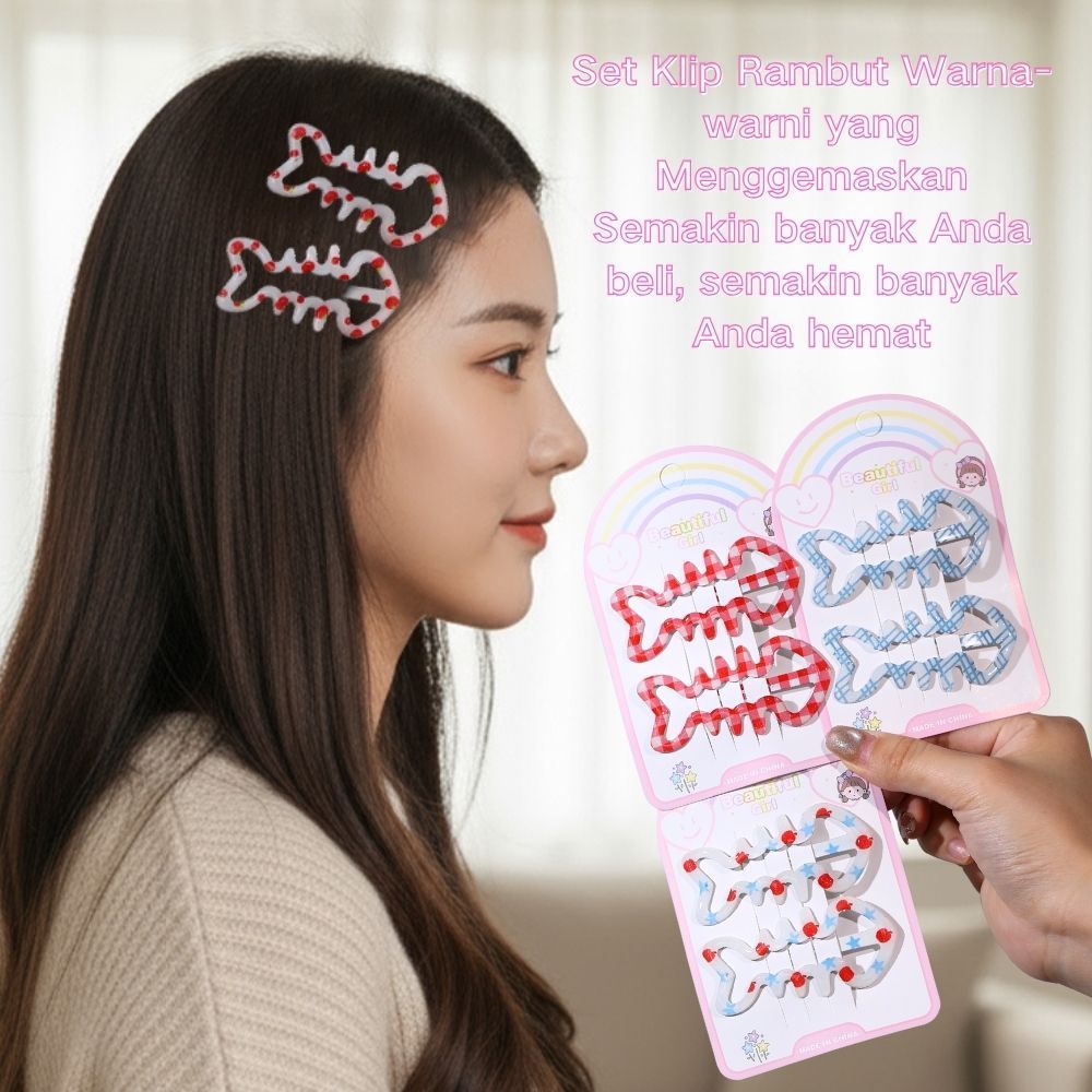 Jual Set Jepit Rambut Korea - Jepit Tetesan Air, Persegi panjang ...