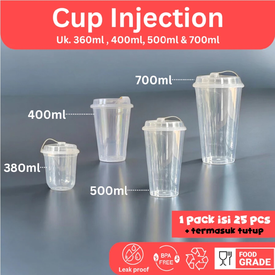 Jual [isi 25 PCS] Gelas Thinwall Cup Injection | Gelas Minuman Plastik ...