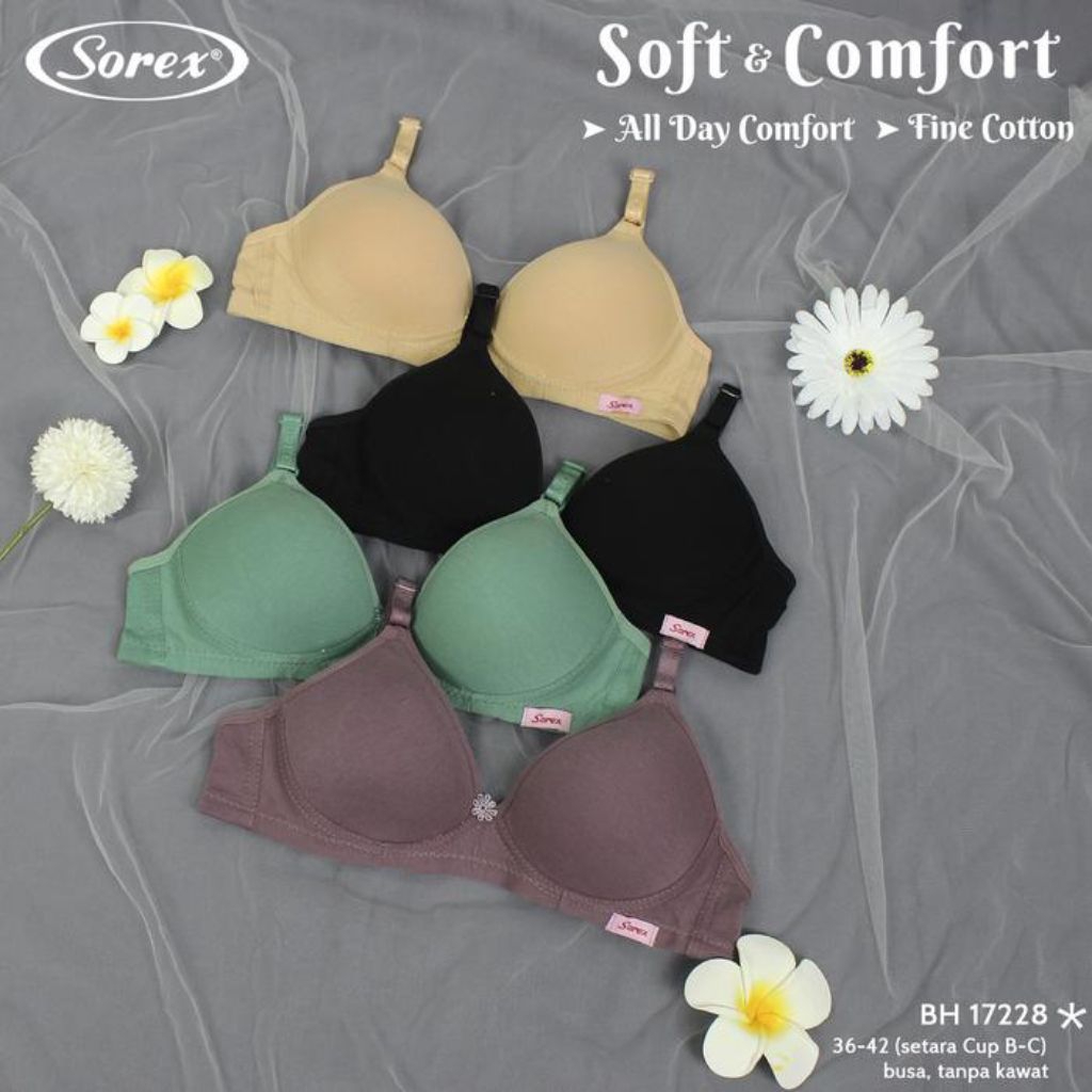 Jual (cod) bra Sorex soft busa tanpa kawat harga per pc | Shopee Indonesia