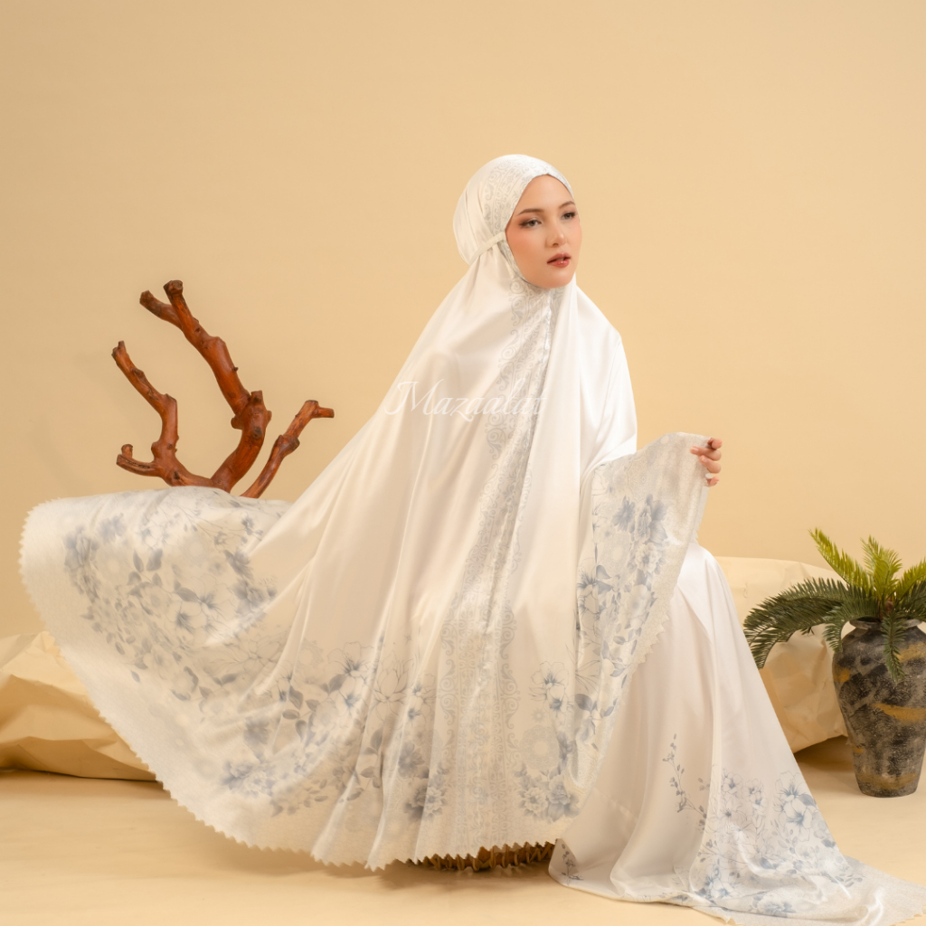 Mukena Dewasa Silk Premium 2in1 Terbaru Lasercut Traveling Aisha Series By Mazaalat