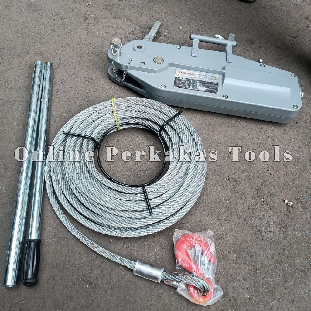 Jual Tirfor 1,6Ton 3,2Ton 5,4Ton x 20 Meter Wire Rope Pulling Hoist ...