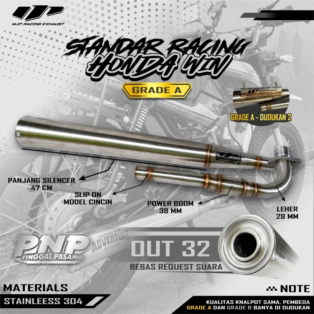 Jual NEWw..!! KNALPOT WIN STD RACING ORIGINAL MJP RACING GRADE A ( DUA ...