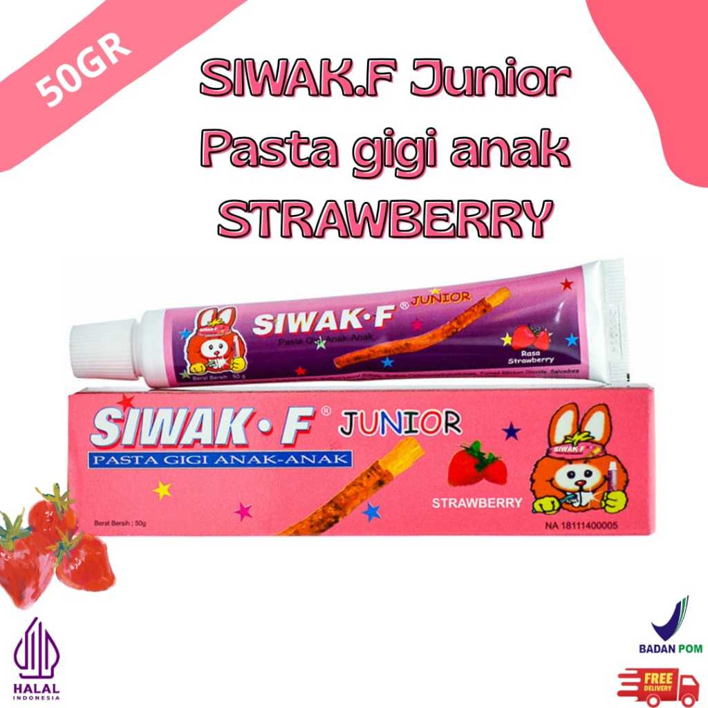 Jual Siwak F Junior 50 GR Rasa Strawberry | Toothpaste Kids | Pasta ...