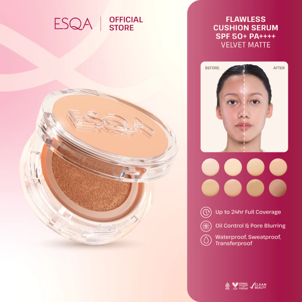 ESQA Flawless Cushion Serum SPF 50+ PA++++ Velvet Matte