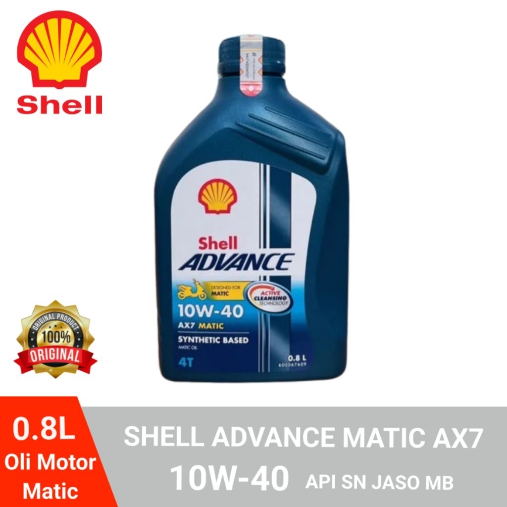 Jual Shell Advance Matic AX7 10W-40 API SN JASO MB/ Oli Motor Matic ...