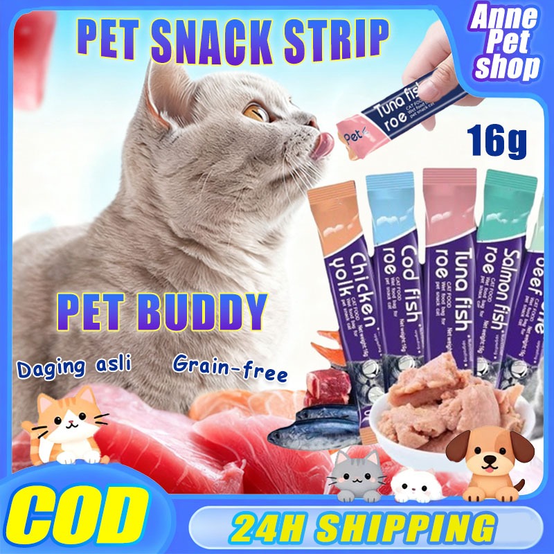 Jual Snack Kucing snack hewan peliharaan cat strip 16g/strip kuing ...