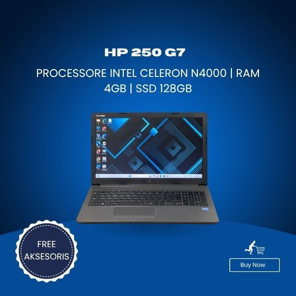 Jual HP 250 G7 NOTEBOOK INTEL CELERON N4000 RAM 4GB SSD 128GB