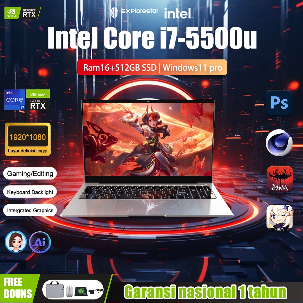 Jual CNAST Laptop Baru 15.6'' Core i7-5500U RAM 16GB+512GB SSD Game ...