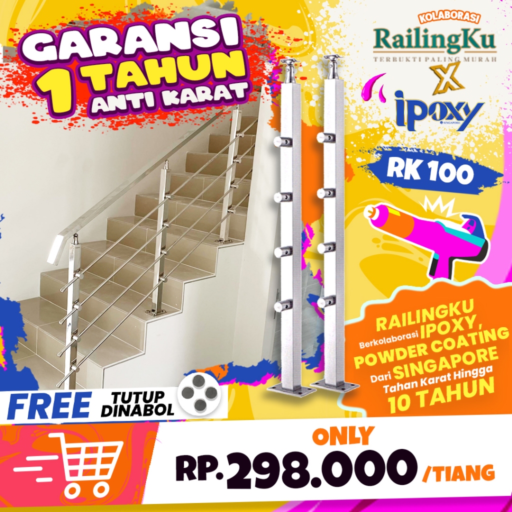 Jual [COMING SOON!] Railing Tangga Stainless Hollow Tiang Railingku RK ...