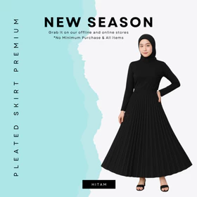 Am27 Rok Plisket Premium Remaja Dewasa Jumbo 110Kg Rok Polos Payung Pleated Skirt