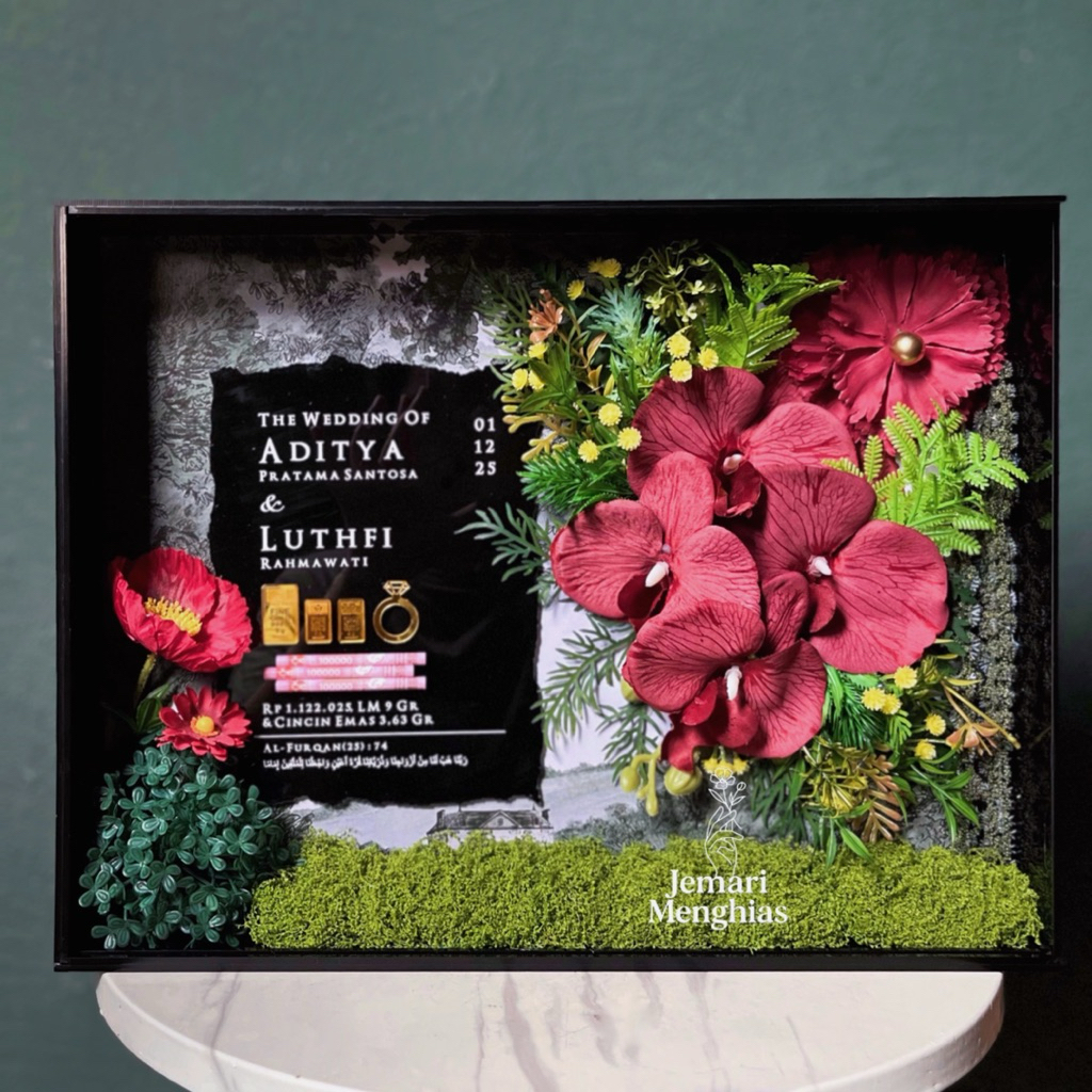 Jual Frame Mahar Akrilik seri FLORA frame hitam uk 30x40cm | Shopee ...