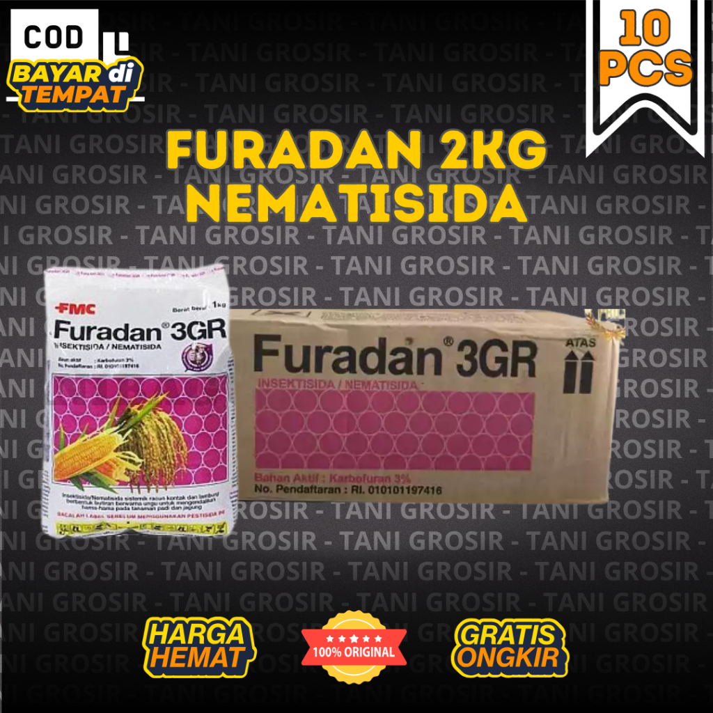 Jual Insektisida Nematisida Furadan 3GR 1Box 2KG Isi 10pcs ASLI ...