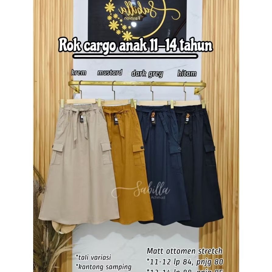 Jual Rok Cargo Anak Usia 5-14 Tahun / Rok cargo twill combed, Linen ...