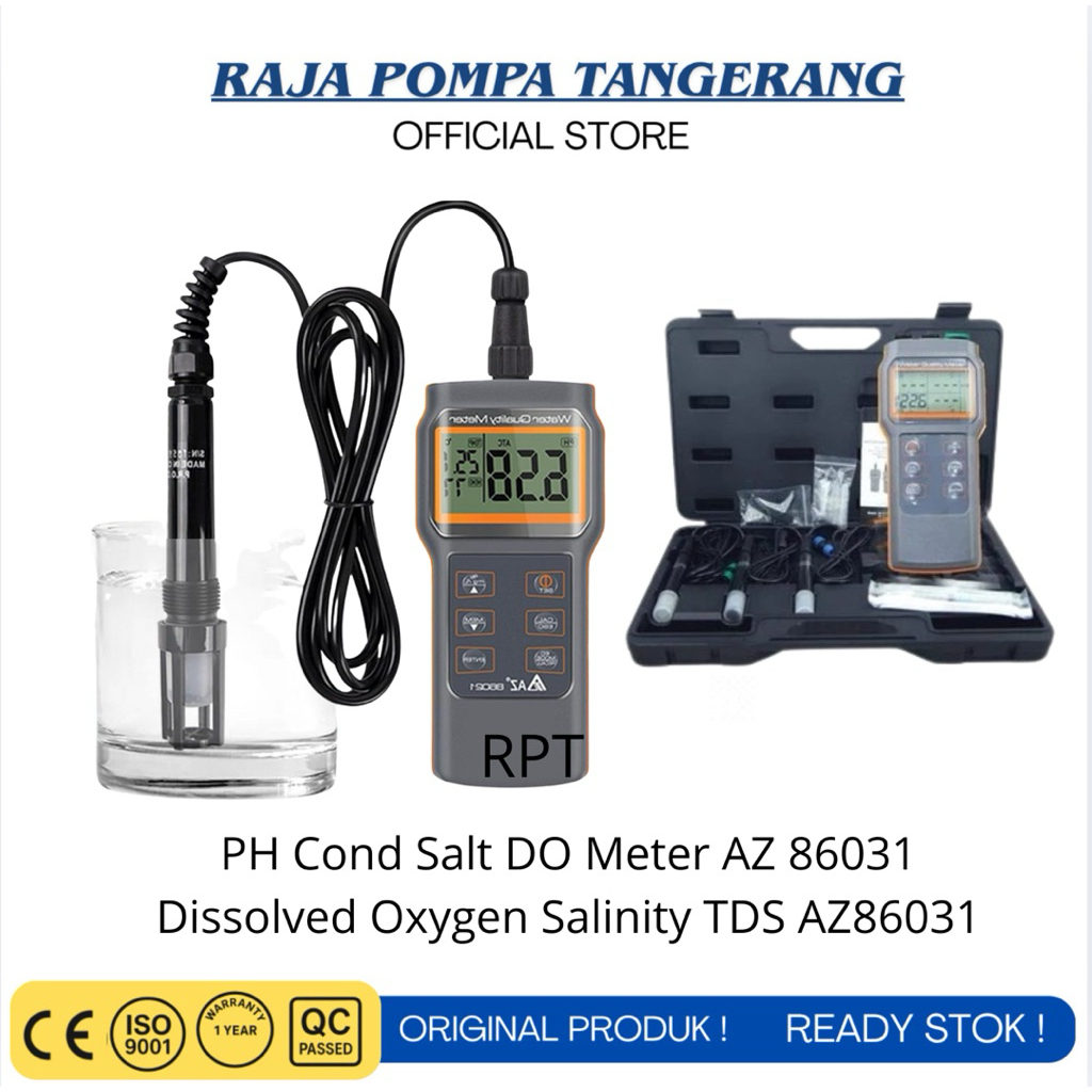 Jual AZ 86031 Water Meter 5 in 1 Dissolved Oxygen PH Conductivity ...