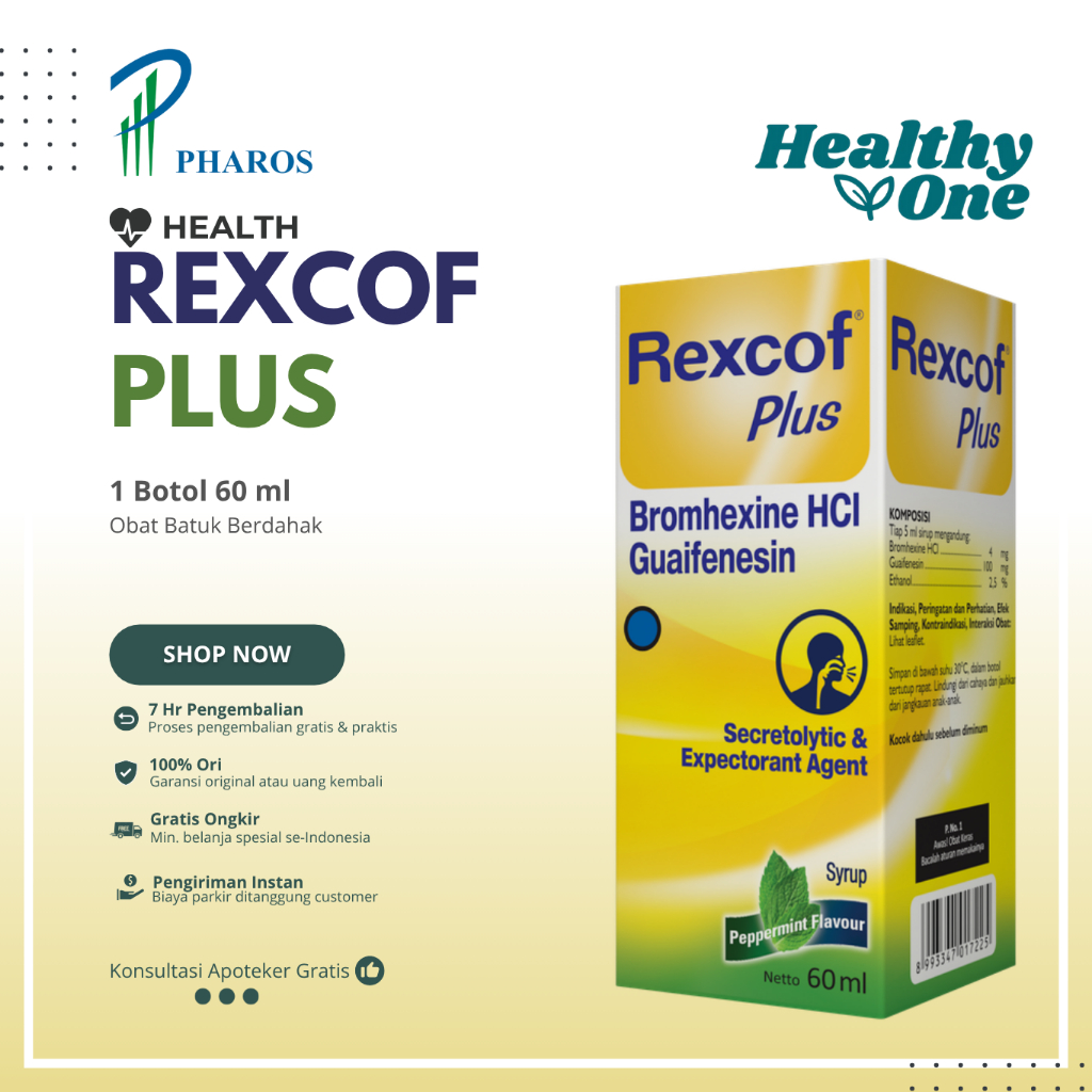 Jual Rexcof Plus Rasa Peppermint Sirup 60 mL - Obat Batuk Berdahak ...