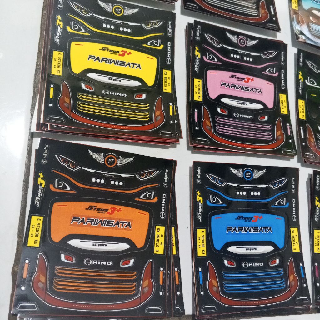 Jual stiker headlamp miniatur bus jb3 kaca belakang warna | Shopee ...