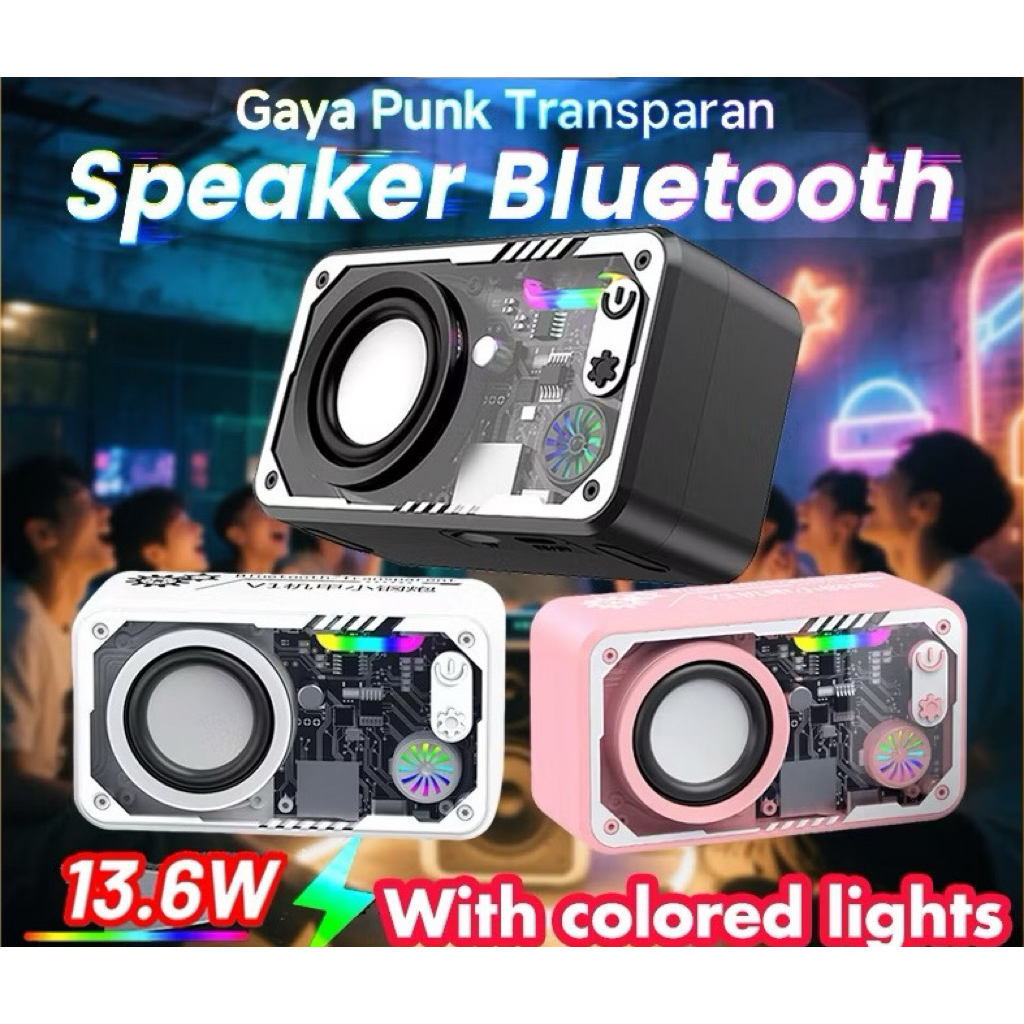 Jual V1 Speaker Bluetooth Mecha LED RGB/Audio transparan Wireless Mini ...