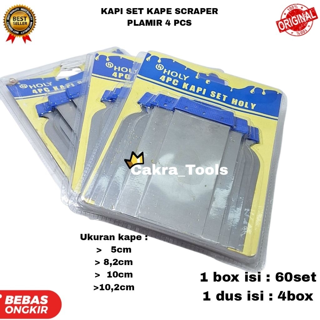 Jual [GROSIR] KAPI SET KAPE SCRAPER PLAT PLAMIR DEMPUL 4 PCS | Shopee ...