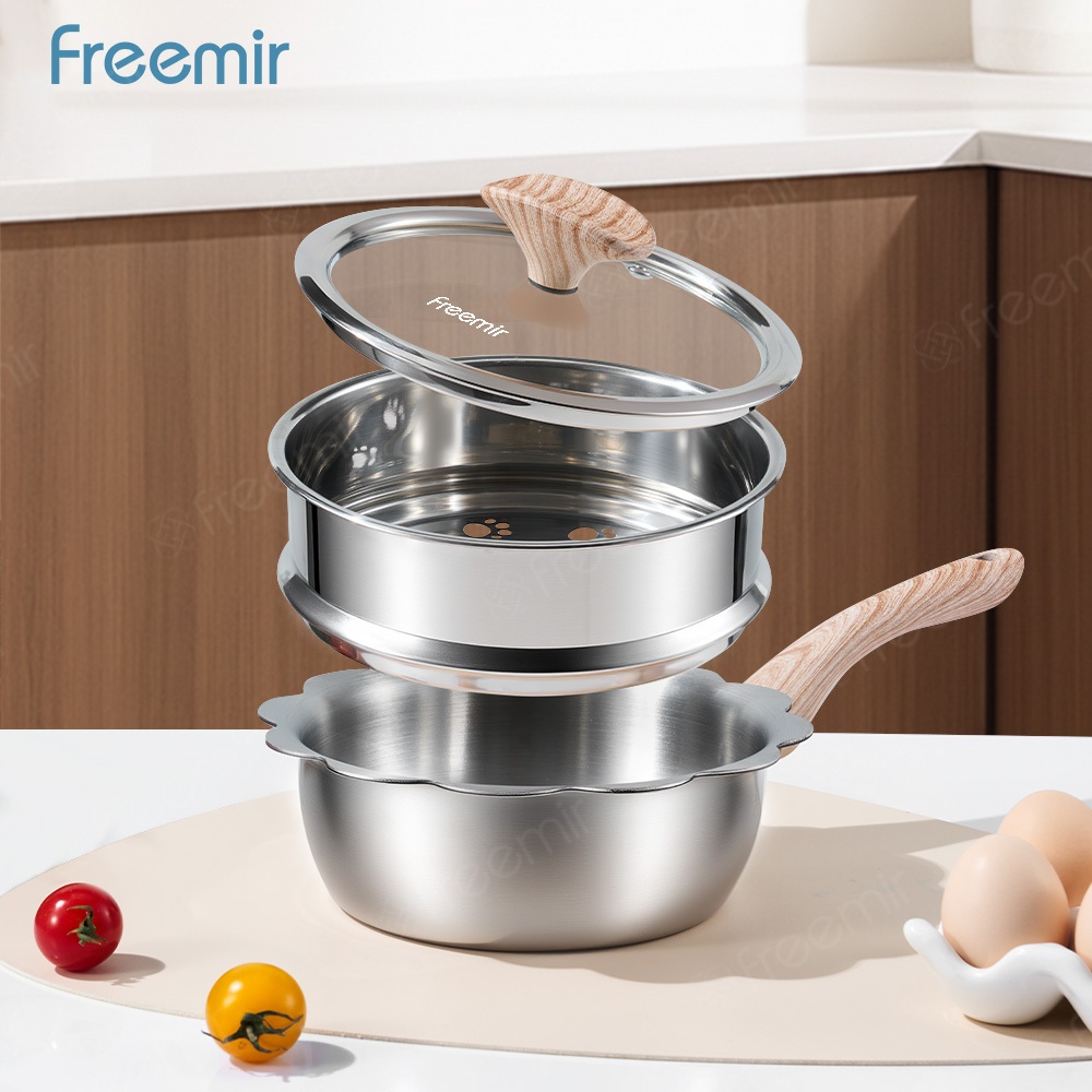 Jual [PREMIUM] freemir Panci Bunga MPASI Stainless Steel SUS 316 3 in 1 ...