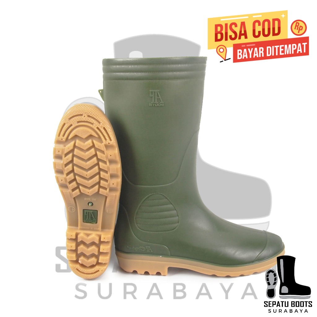 Jual Sepatu Boot Tinggi AP 9506 Hijau APBoots Karet Lokal Anti Air ...