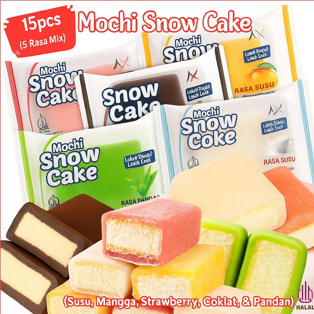 Jual Mochi Snow Cake Beli 14 Gratis 1 Mix Rasa Cokelat Stroberi Mangga ...