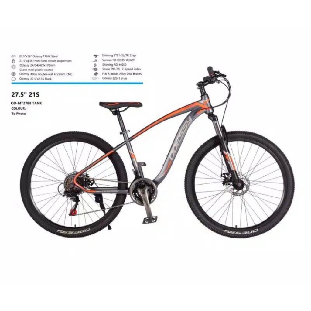 Jual Sepeda Gunung Odessy MTB 27.5 88 Tank Warna Silver Orange | Shopee ...