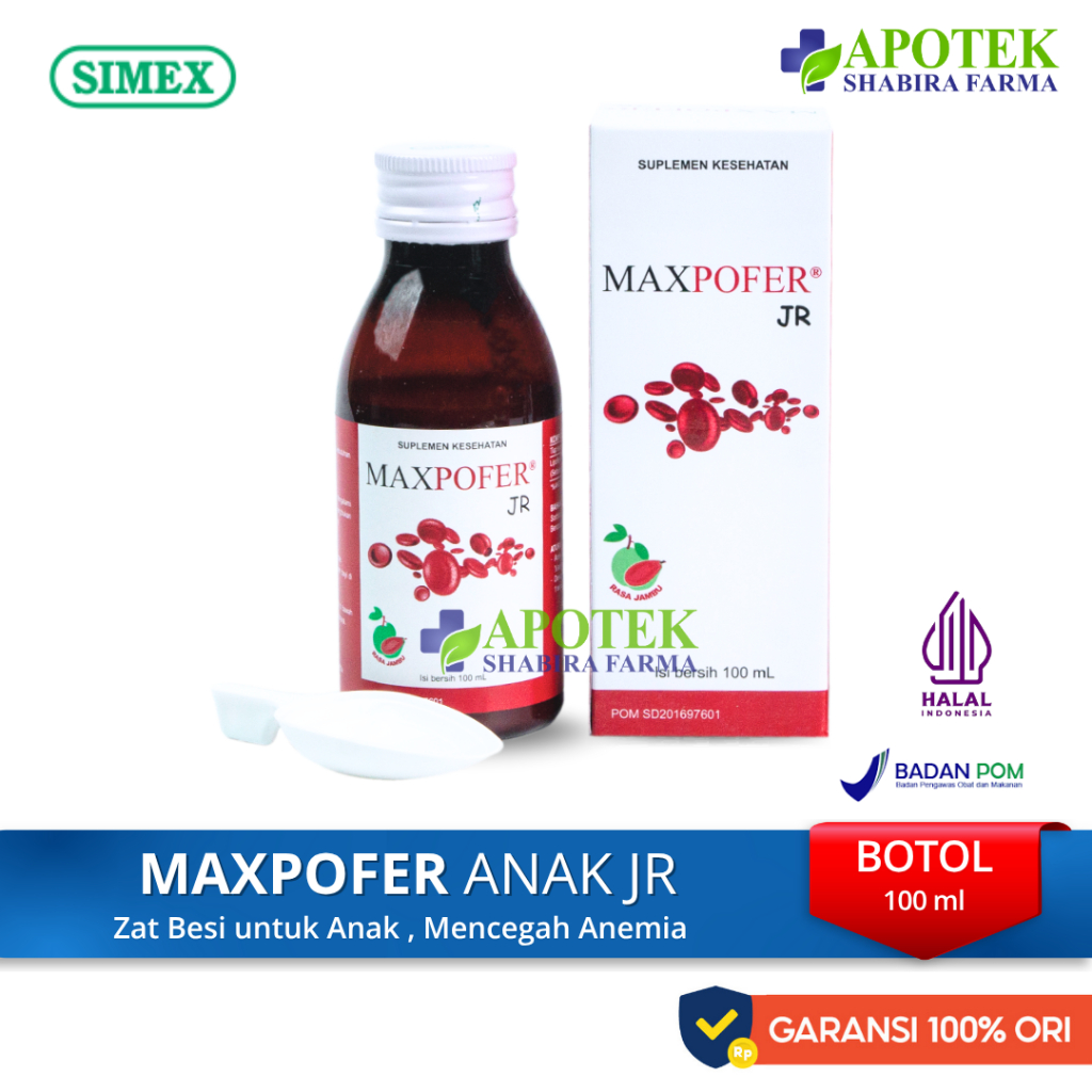 Jual Maxpofer Anak JR Sirup Suplemen Zat Besi Anak Mengatasi Anemia ...