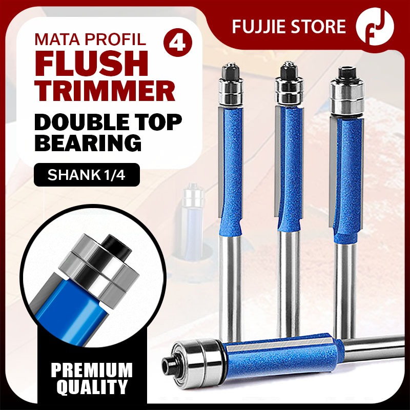 Jual Mata Router Double Bearing Flush Trimmer Bit Profil kayu HPL PVC ...