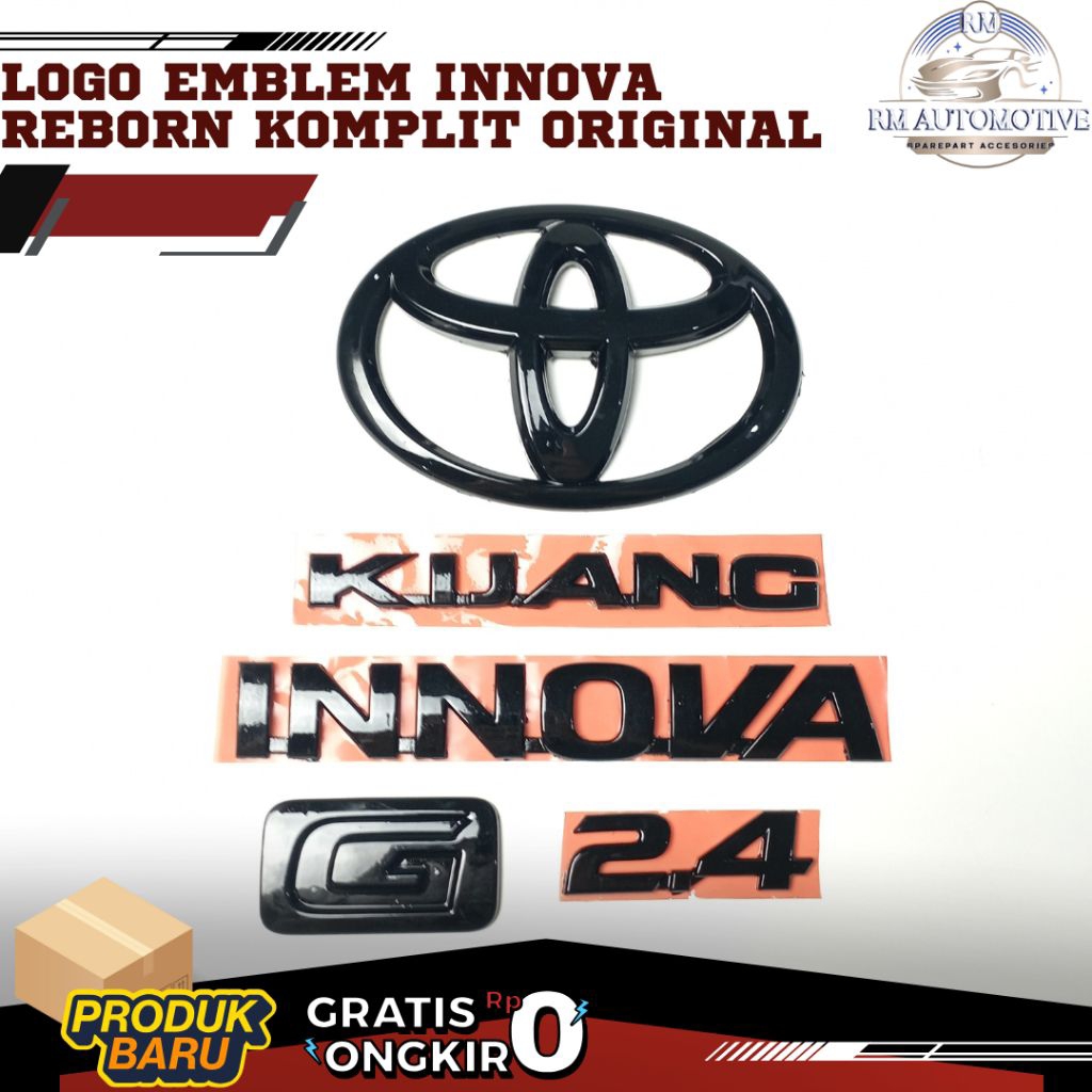 Jual Logo Emblem Innova Reborn Hitam Glossy Komplit Original | Shopee ...