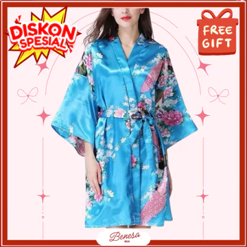 Benesa Wear Piyama Kimono Satin Wanita Premium Baju Tidur Dewasa Elegan Model Jepang Korea