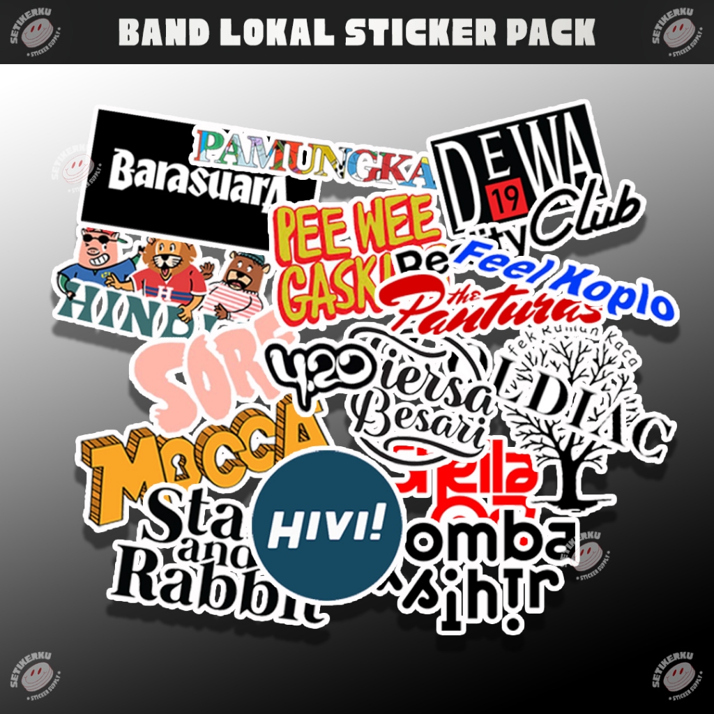 Jual BAND LOKAL Sticker Pack 18pcs | stiker band lokal | Shopee Indonesia