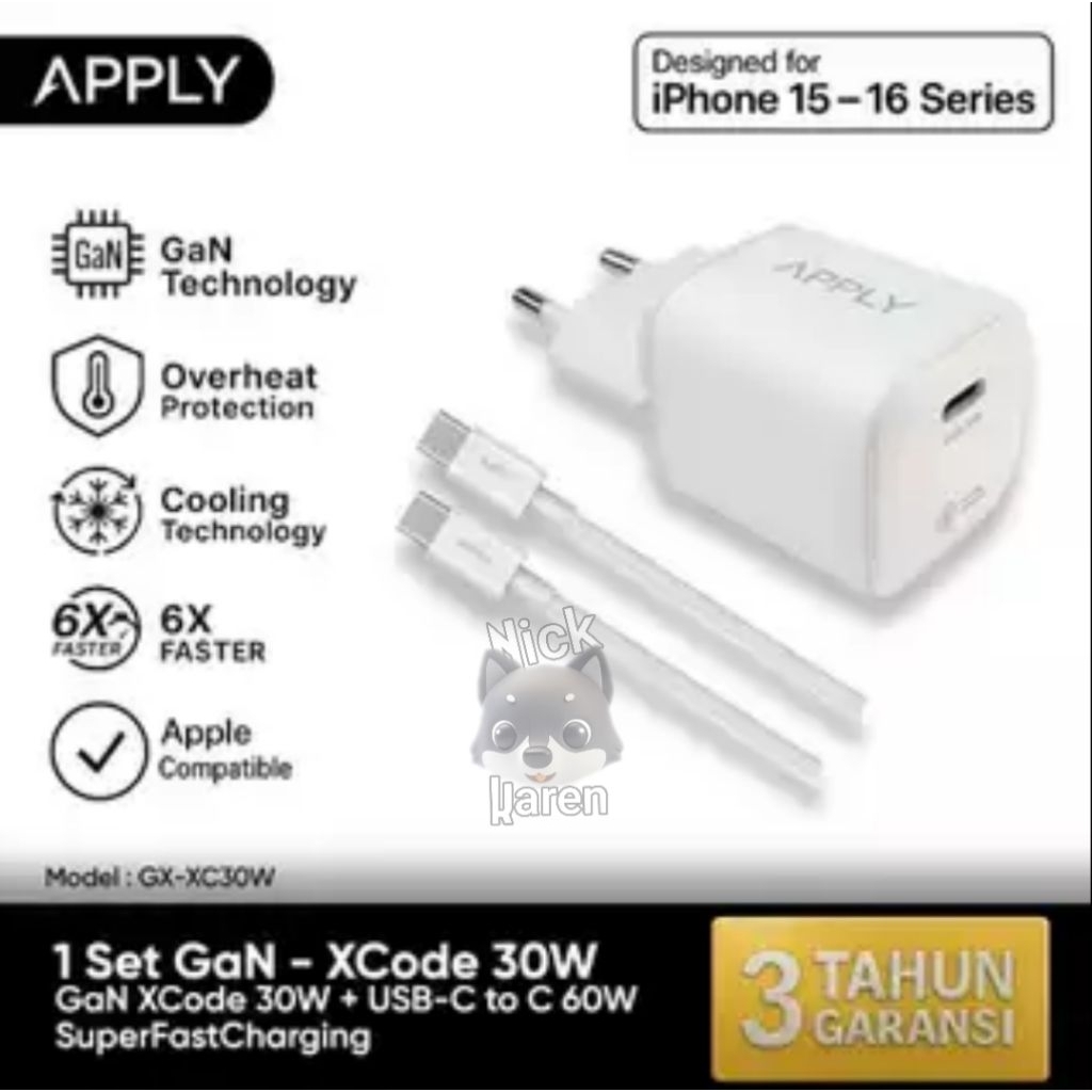 Jual Super Fast Charging 1Set GAN Xcode 30W Cable C to C | Shopee Indonesia