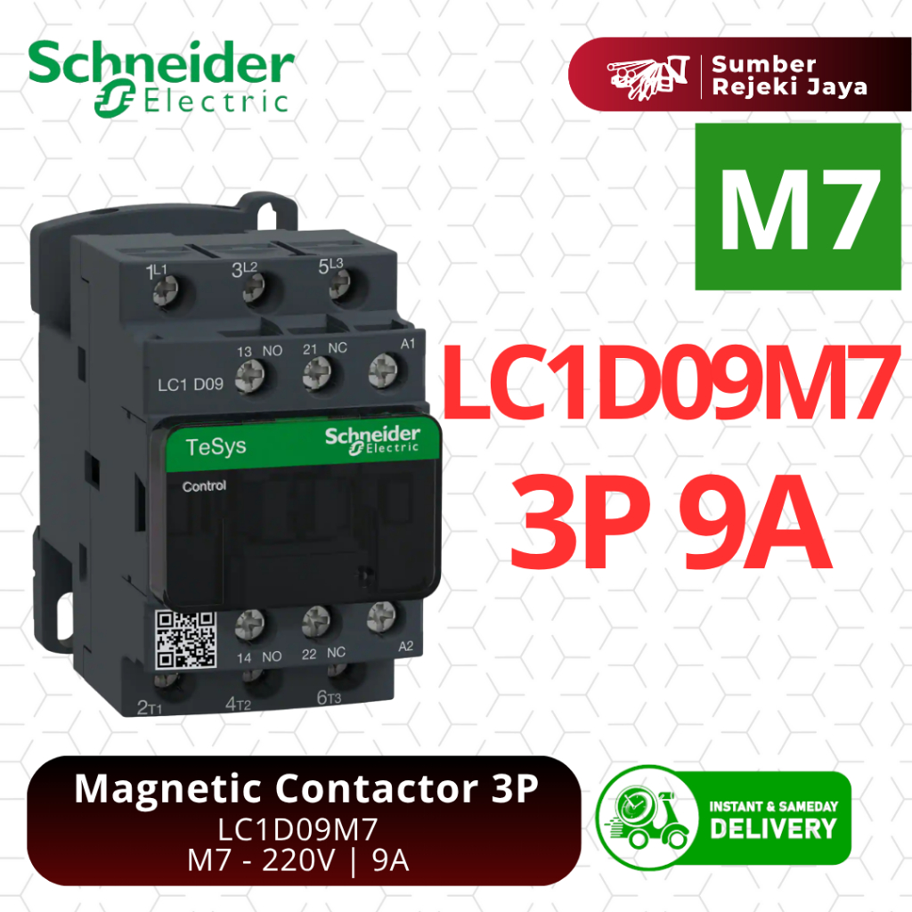 Schneider Kontaktor LC1D09M7 3P 9A 220VAC 220V | magnetic contactor | M7
