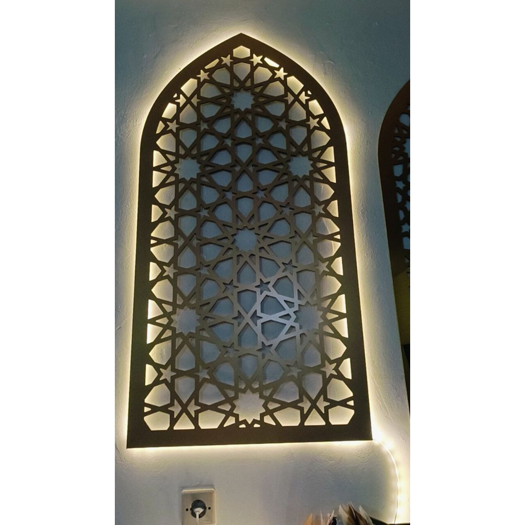Jual Hiasan Dinding Mihrab Mushola Rumah LED + Dekorasi Mihrab Portable ...