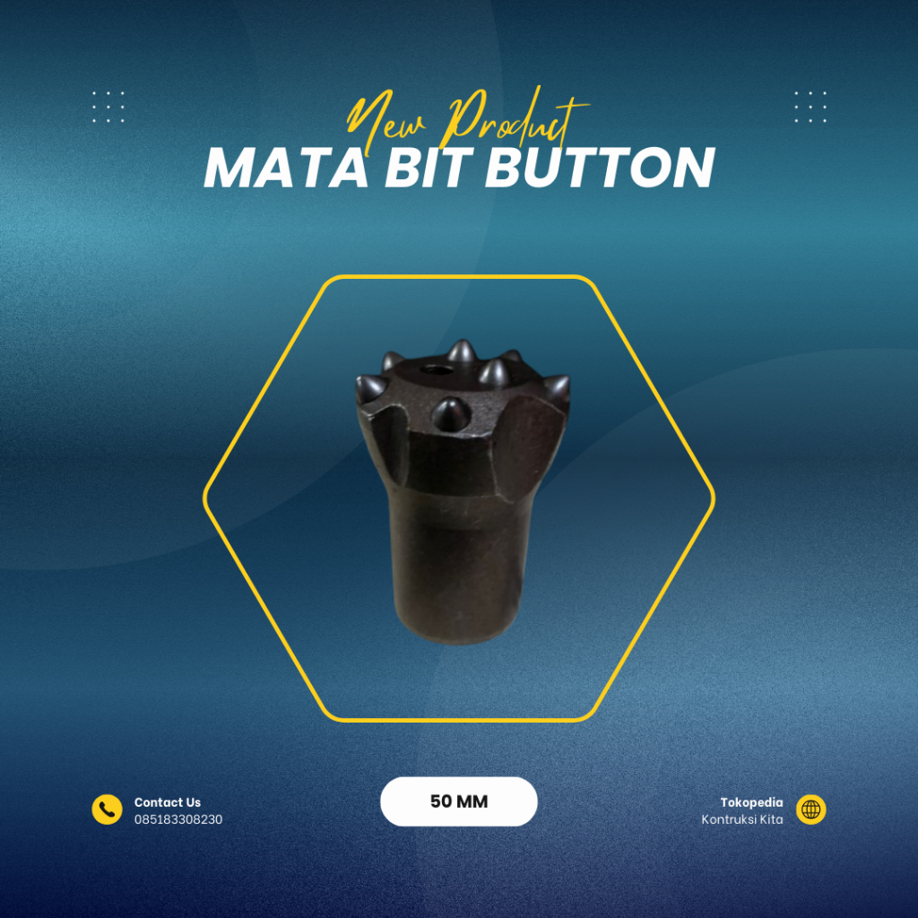 Jual Mata Bit Button Mata Bor Rock Drill 50MM / MATA BOR BATU JAGUNG ...