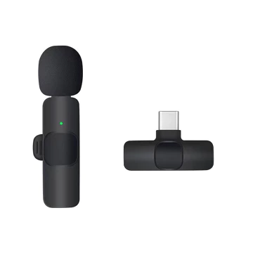 IST K31 Pro Wireless Microphone 2 In 1 IOS Type C Magnetic Clip On Mic Lavalier HP Plug Play