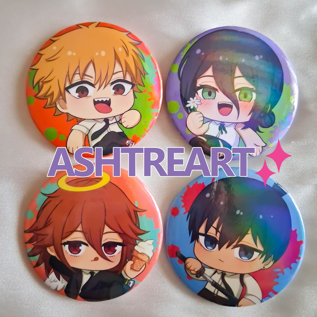Jual [Ashtreart] CHAINSAW MAN Badge Pin | Denji Reze Angel Devil Aki ...