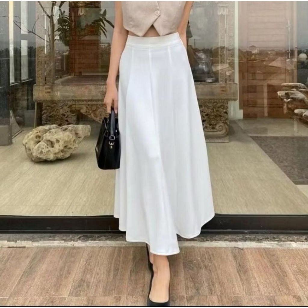 Jual Rok Maxi Wanita Audy Model Loose Anti Kusut Polyester - Rok Flare ...