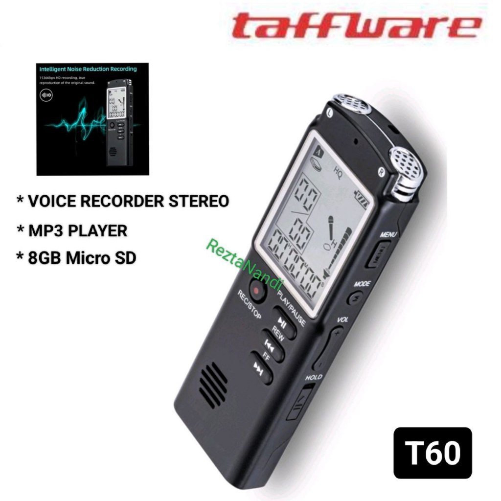Jual VOICE RECORDER TAFFSTUDIO T60 8GB MP3 Perekam Suara Digital With ...