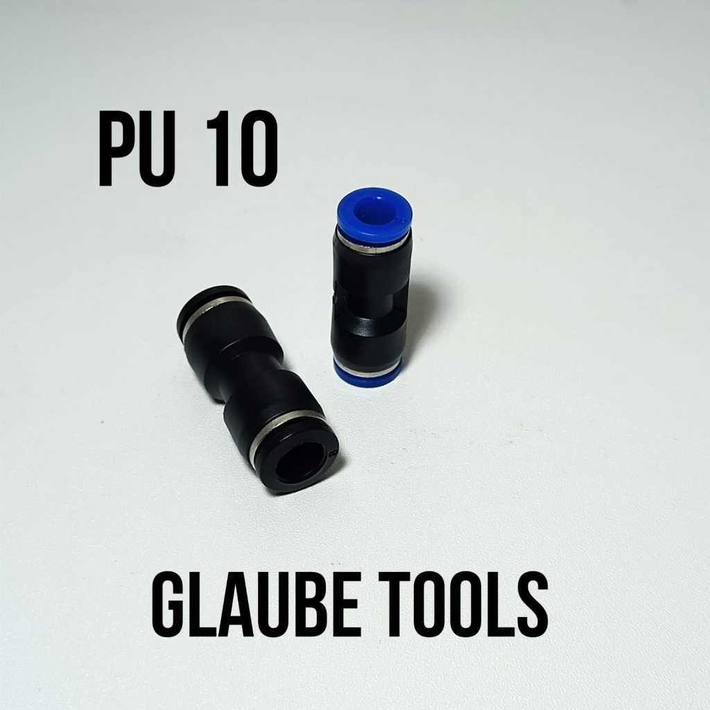 Jual PU 10 Fitting Pneumatic Lurus Selang Ukuran 10mm x 10mm PU10 Nepel ...