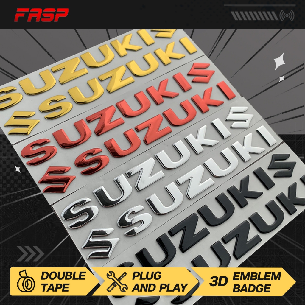 Jual 2PCS Timbul 3D SUZUKI GSX Logo Emblem Decal PVC Soft Mengkilap ...