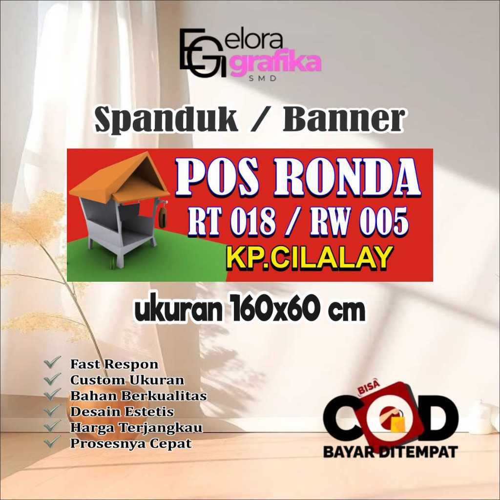 Jual Spanduk Banner Ukuran 160x60 Cm Pos Ronda Free Custom Desain ...