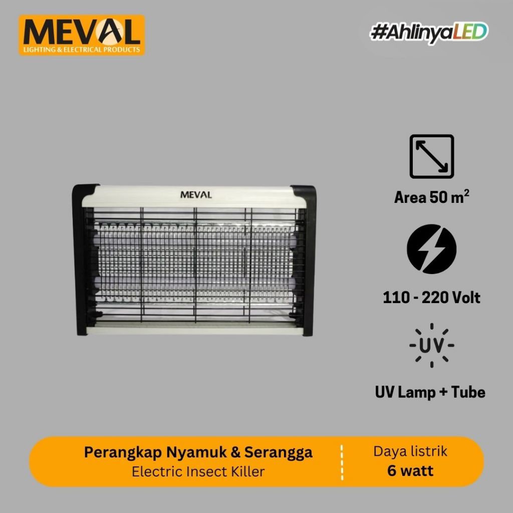Jual MEVAL Insect Killer Perangkap Nyamuk Serangga Lampu UV 6 Watt ...
