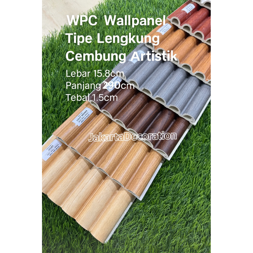Jual WPC Wallpanel Tipe Wood Lengkung Cembung Ivory Abu Grey Brown ...