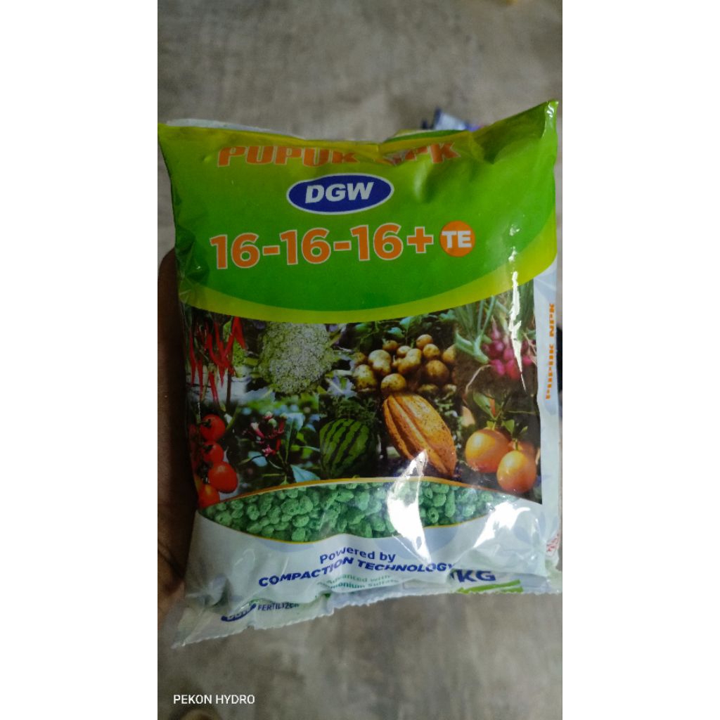 PUPUK NPK 16-16-16 + TE COMPACTION DGW KEMASAN 1 KG PABRIK